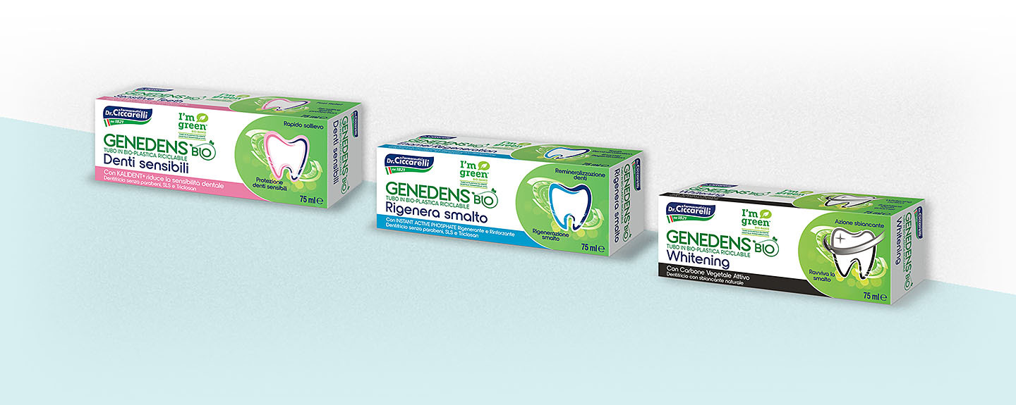 Dentifrici confezione riciclabile Genedens Bio 